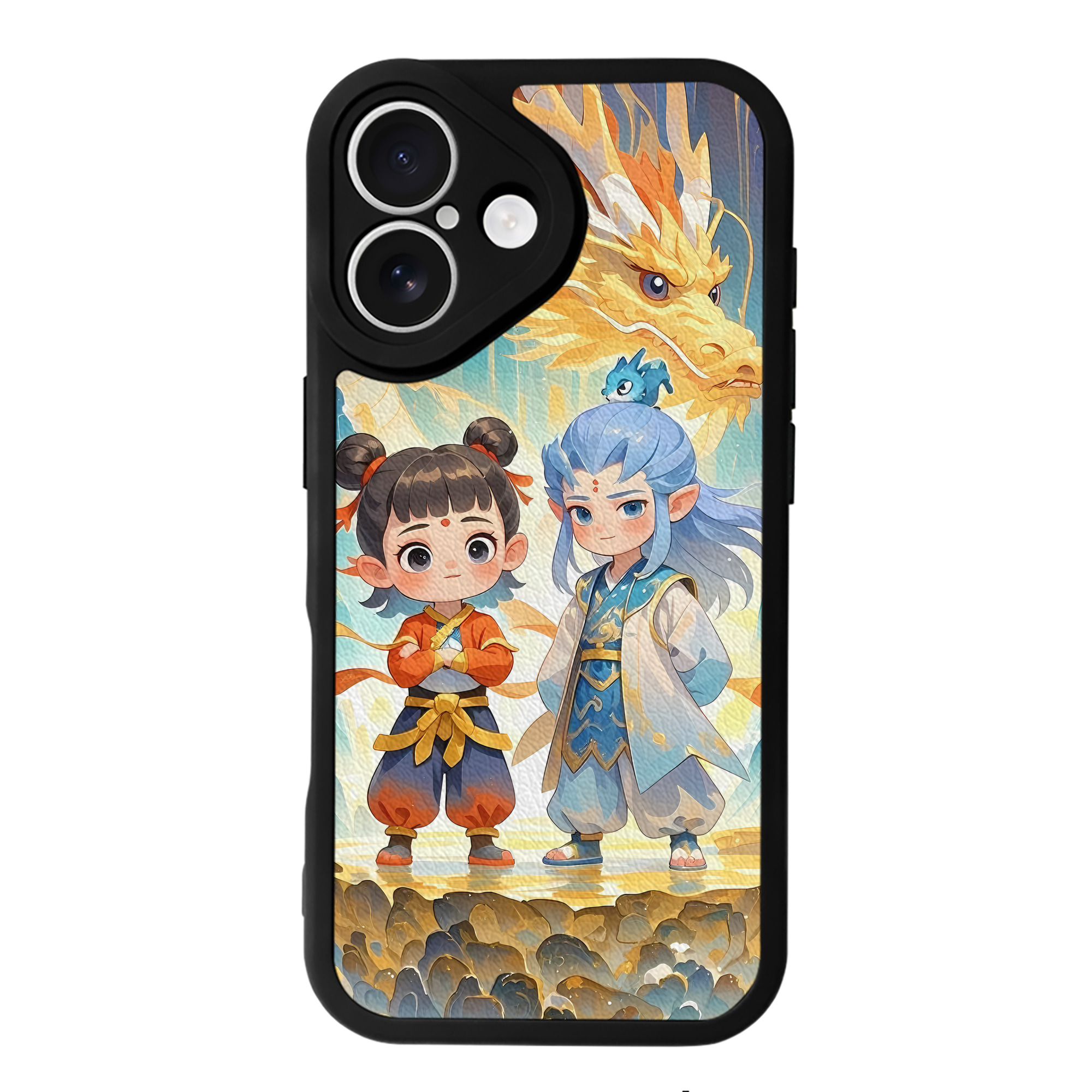 （画像用） Ne Zha 2 ナタ 魔童の大暴れ 【iPhone 16シリーズ対応】シリコンスマホケース（レザー調） 材質：シリコン